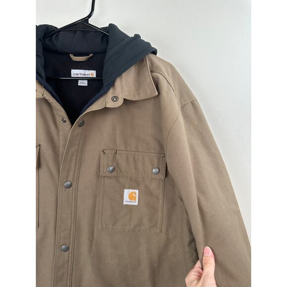 Carhartt Roane Hooded Quick Duck Shirt Jacket - Picture 2 of 12